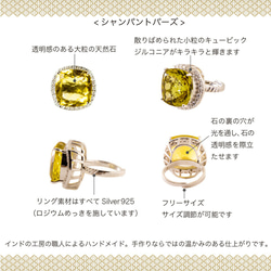 Celebrity Jewels 天然石 キュービックジルコニア リング 指輪 フリーサイズ シルバー925 6枚目の画像