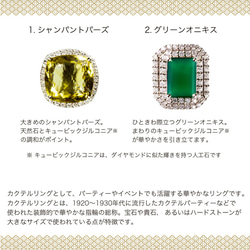 Celebrity Jewels 天然石 キュービックジルコニア リング 指輪 フリーサイズ シルバー925 5枚目の画像