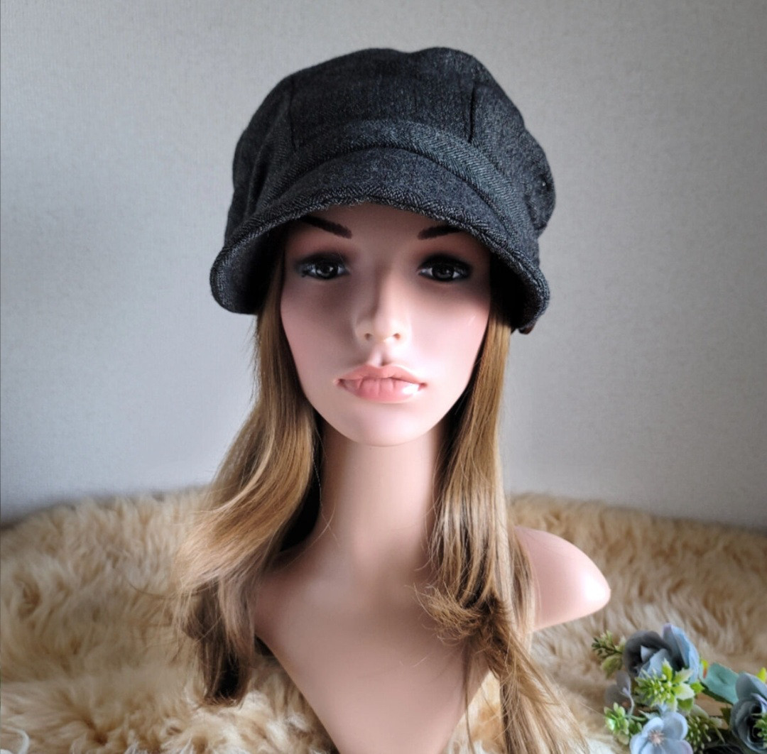 みんなに 見せたい 渦巻くback スタイル 　キャスケット　帽子★茶系ツイード