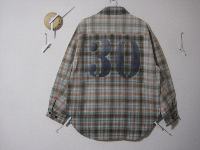 １点　シャツジャケット　チェック【No.】【30】CPO　チェック／虹／レインボー／水彩／紅葉／カラフル／冬／暖／起毛
