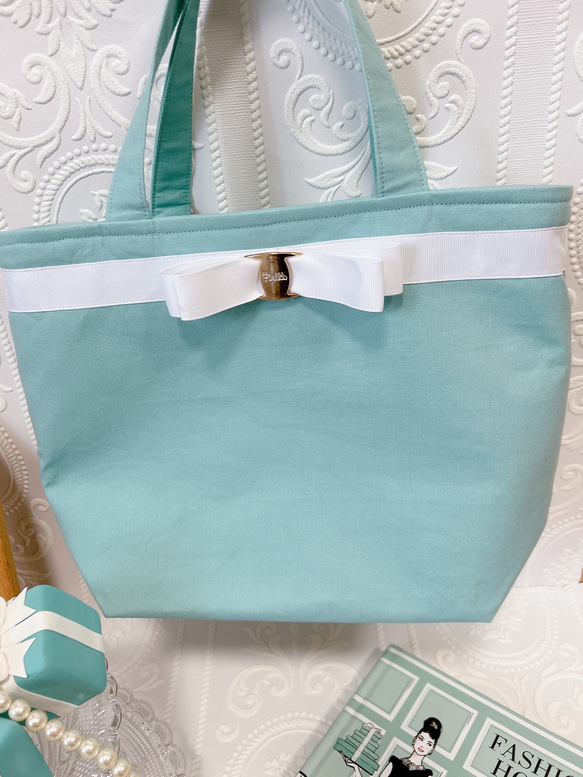 トートバッグ♡ ティファニーブルー 保冷保温にも変更 トートバッグ  