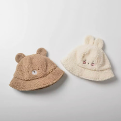 【日差しと寒さから守る】うさぎ耳付き帽子 クマの耳付き 可愛いお子様帽子 ハンドメイド手作り　 2枚目の画像