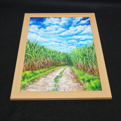 油絵 絵画【サトウキビ畑の空】 油絵 油彩 油彩画 絵 絵画【サトウキビ畑の空】 絵画 HR 通販