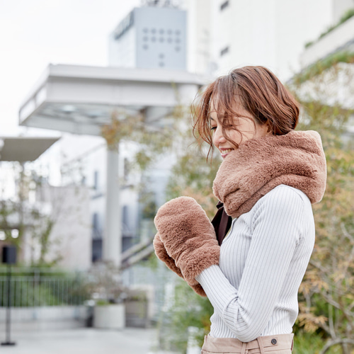 お得セット】アームウォーマー＆マフラー｜洗えるもふもふアニマル