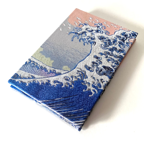 『海上の不二〜富嶽百景』　葛飾北斎御朱印帳　B6 大判サイズ　Hokusai　葛飾北斎　織物画　額絵2枚使用　桐生織物 15枚目の画像