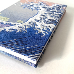 『海上の不二〜富嶽百景』　葛飾北斎御朱印帳　B6 大判サイズ　Hokusai　葛飾北斎　織物画　額絵2枚使用　桐生織物 9枚目の画像