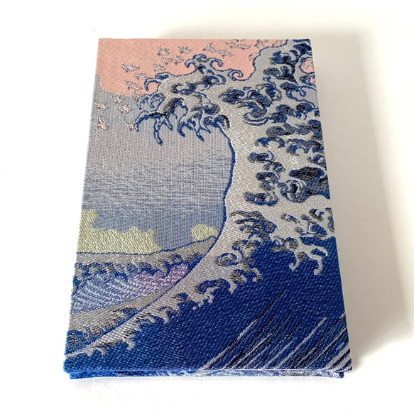 『海上の不二〜富嶽百景』　葛飾北斎御朱印帳　B6 大判サイズ　Hokusai　葛飾北斎　織物画　額絵2枚使用　桐生織物 13枚目の画像