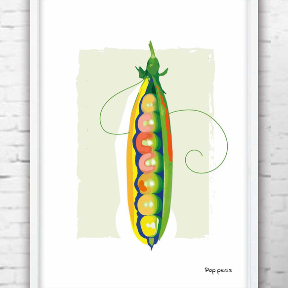アートなビーンズ　野菜 　イラスト  ポスター　A4    アート　アートポスター　（アート　seiで検索）　827 3枚目の画像