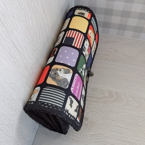 けいちゃん　ニュアンスブルーのスリムなお財布　ミドルウォレット けいちゃん様専用 ニュアンスブルーのスリムなお財布 ミドルウォレット