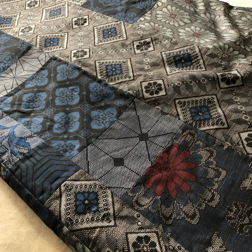 アンティーク大島紬のパッチワークコート リバーシブル 青龍郷 着物