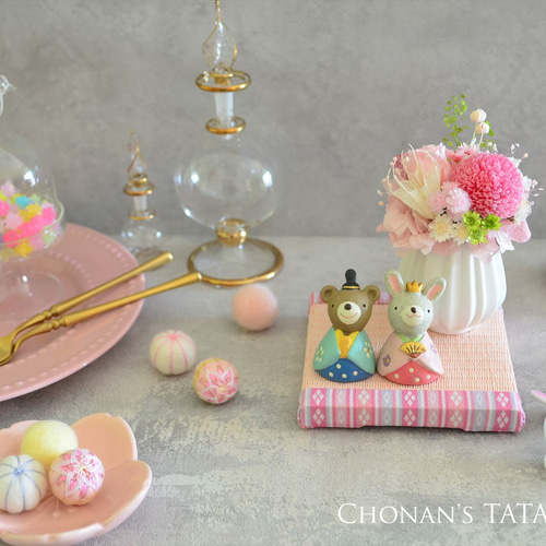 特集掲載】ひな祭りプリザーブドフラワーアレンジメント＆ミニ畳set