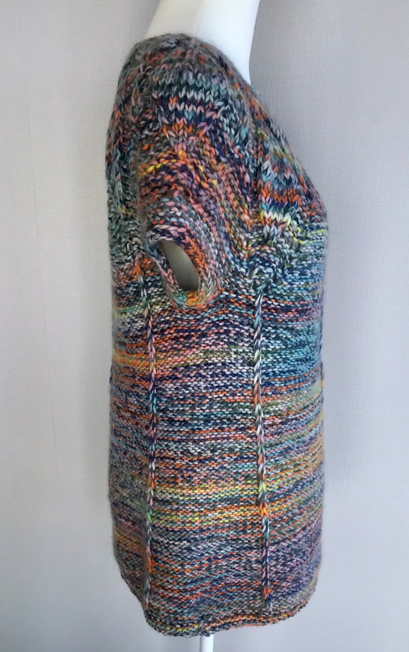手編み 柄セーター 日本製極太ウール使用 5枚目の画像