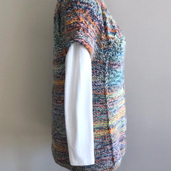 手編み 柄セーター 日本製極太ウール使用 6枚目の画像