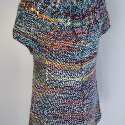 手編み 柄セーター 日本製極太ウール使用 2枚目の画像