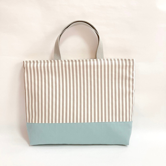 入園入学準備グッズ♡3点セット♡グレーストライプ✖️くすみブルー