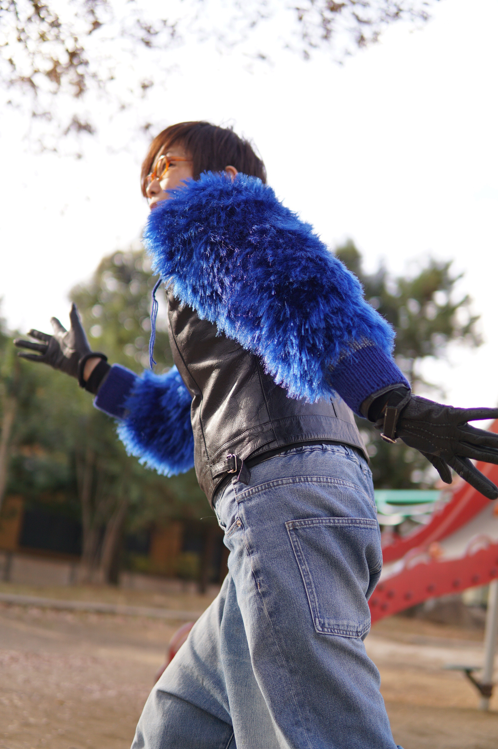 袖だけイエティ(ブルー）