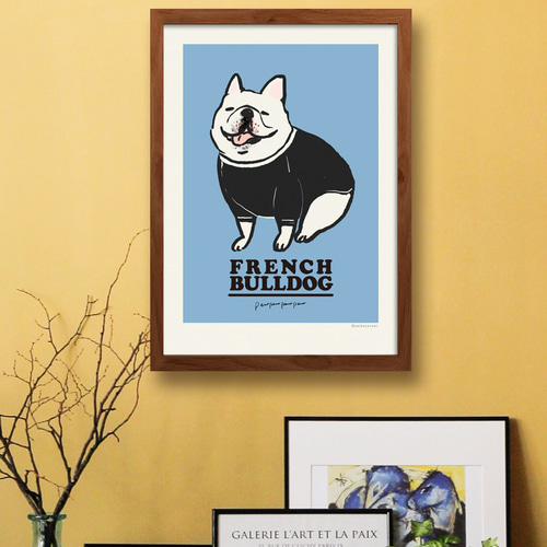 フレンチブルの絵 フレンチブルの絵 Title “French Bulldog” spray painted on