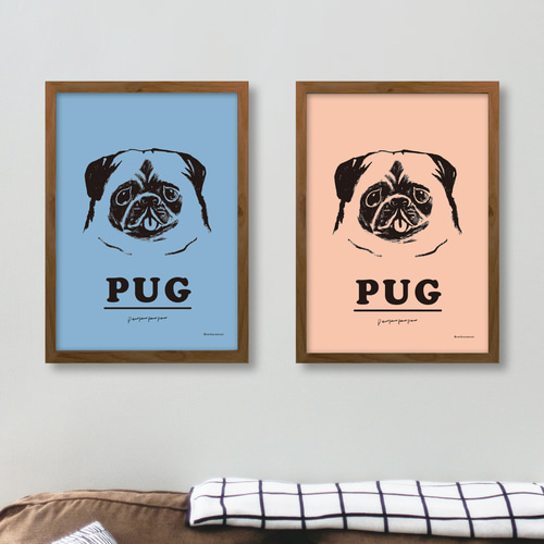 アートポスター パグ【A4サイズ】 イラスト せいこせんせい 通販