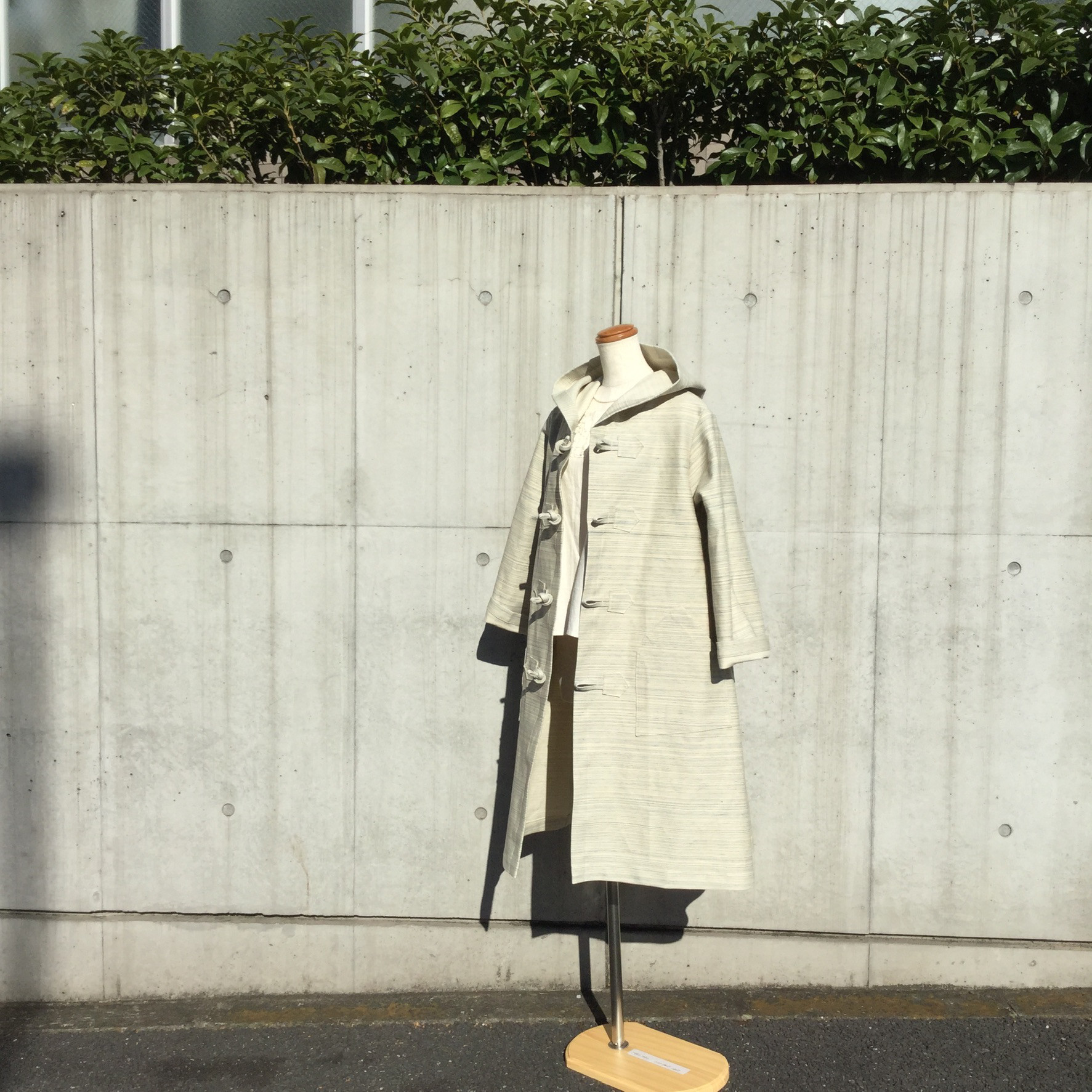 ライトブルーボダーのデニムのダッフルコート 6,035円