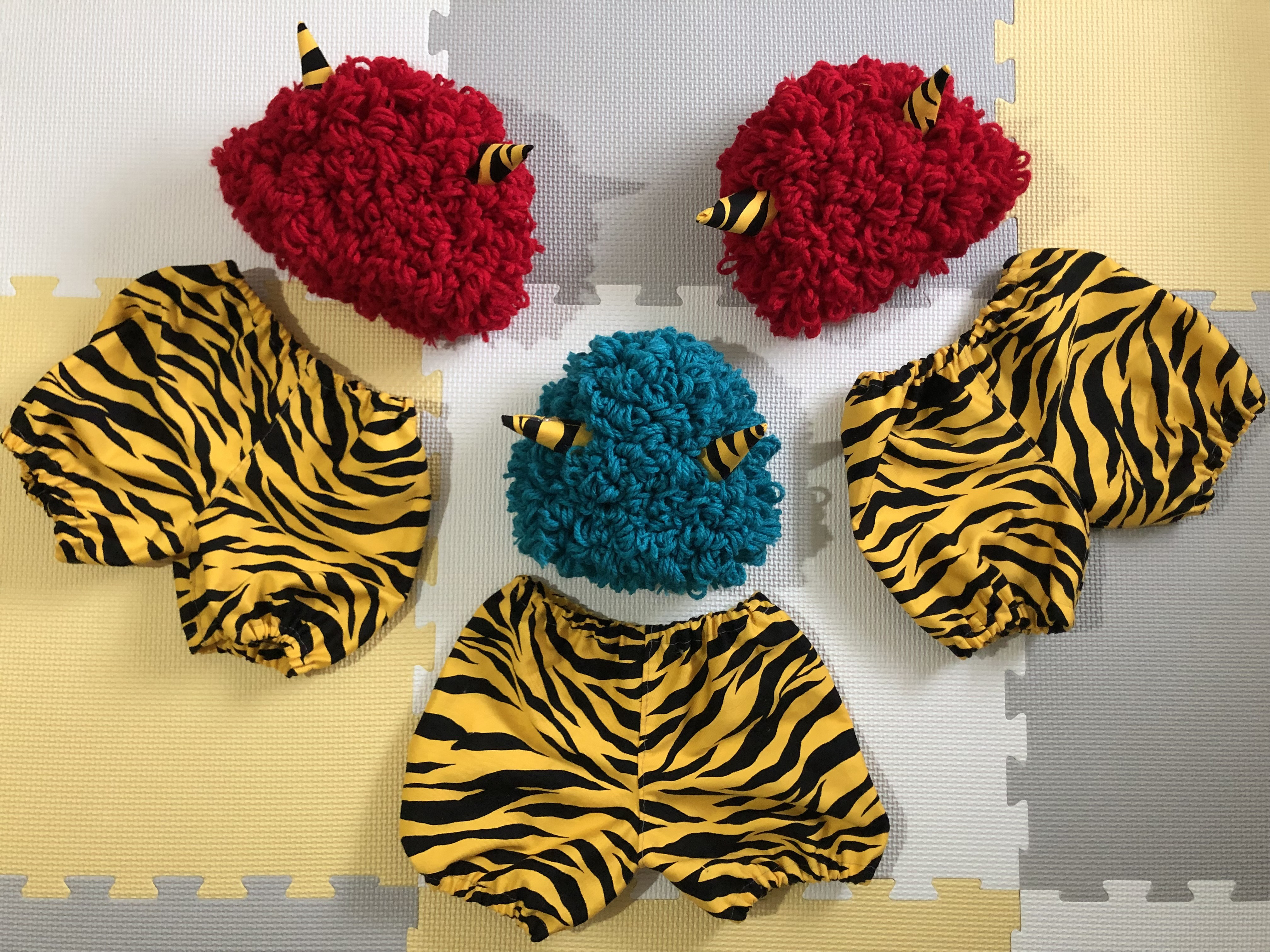 鬼のコスプレ カツラ アフロ 鬼のカツラ 節分ベビー 節分コスプレ 子供 