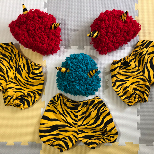 鬼のコスプレ カツラ アフロ 鬼のカツラ 節分ベビー 節分コスプレ 子供  