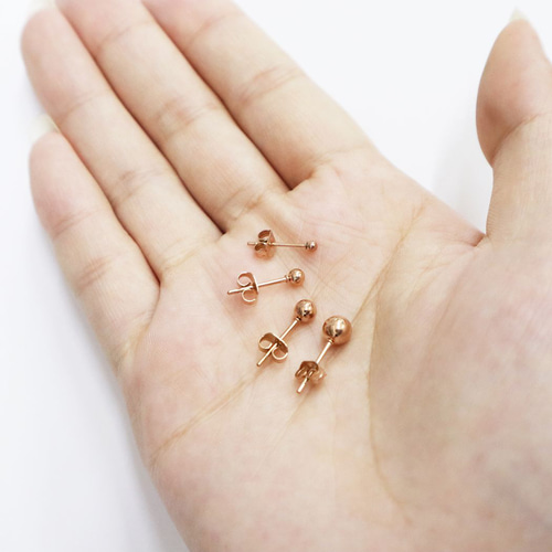 026Ap【高品質✨】ピアス　一粒パール　フック　8mm玉　ピンクゴールド　黄金 楽天市場】5mmミラーボール丸玉のスタッドピアス K10PG K10WG
