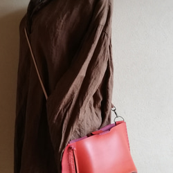 mini shoulder bag　チャイニーズレッド　オイルレザー 14枚目の画像