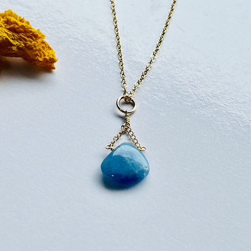 アフガナイト デザイン ネックレス 14kgf 幻の石 ペンダント ペン