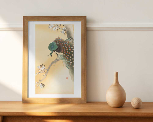 小原古邨「桜に孔雀」本物木版画 27f3e2d7314e6c5c4b22fa32bd7ef4