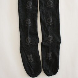 【春季福袋】2條裝褲襪，鬆緊腰調節，孕婦裝，棉質，阿蘭圖案，花卉圖案 第15張的照片