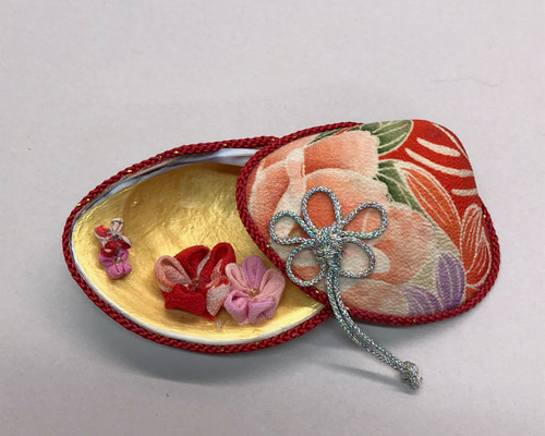 はまぐり 古布ちりめん 雛人形 セット はまぐり古布ちりめん雛人形セット