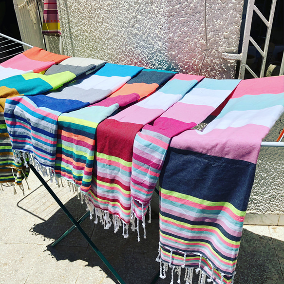 コットンクロス　フタFouta　オレンジにレモン 柑橘の香りが爽やか　Arles アルル10 5枚目の画像