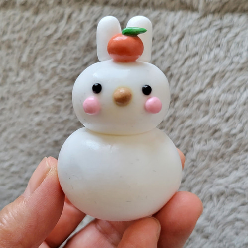 うさ鏡餅ちゃん(樹脂粘土) 鏡餅 kazuchan 通販 15153693｜Creema