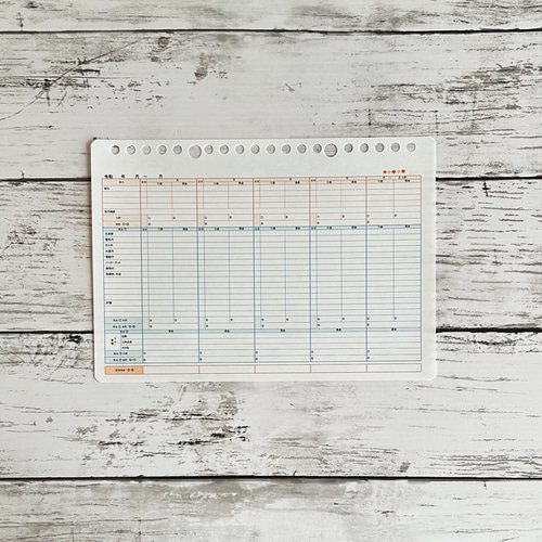 カレンダー式かんたん家計簿 リフィル（日付フリー）/ A5 20穴 手帳