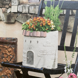 《可愛い屋根おうち型陶器鉢 》 大きな鉢 観葉植物 お花の寄せ植えに ガーデニング ビオラ パンジー アンティーク 64 2枚目の画像