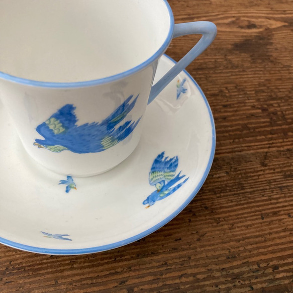 アンティークブルーバードカップ＆ソーサー　青い鳥食器　H.M. WILLIAMSON & SONS ナチュラル　ギフト 6枚目の画像