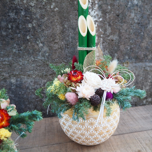 迎春✿テーブル門松アレンジメント✿ ドライフラワー gnome 通販