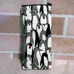ペンギンさん柄の布製メガネケース 2枚目の画像