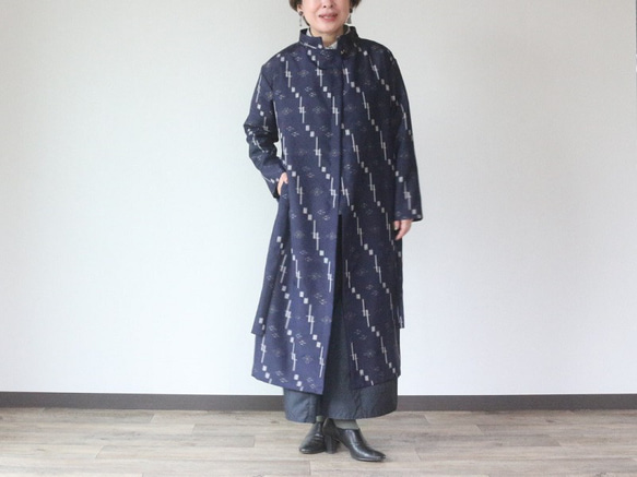 着物リメイク キルティング/ラグランコート【5142】 - メルカリ 着物