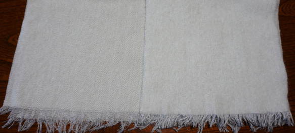 【ラスト1枚】カシミア_ファー加工マフラー　ライトシルバー   WHSLV001 5枚目の画像