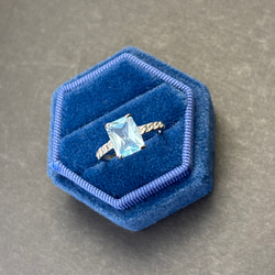 天然大粒「スカイブルー」５Aトパーズ♪SLIVER925指輪　 3枚目の画像