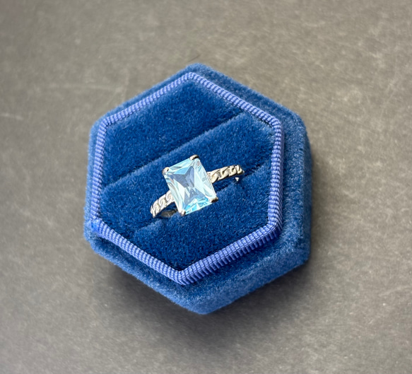 天然大粒「スカイブルー」５Aトパーズ♪SLIVER925指輪　 3枚目の画像