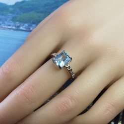 天然大粒「スカイブルー」５Aトパーズ♪SLIVER925指輪　 4枚目の画像