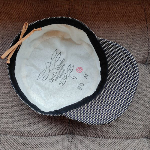 展示品）No9 M ~58cm ラウンドトップワークキャップ 刺し子（表