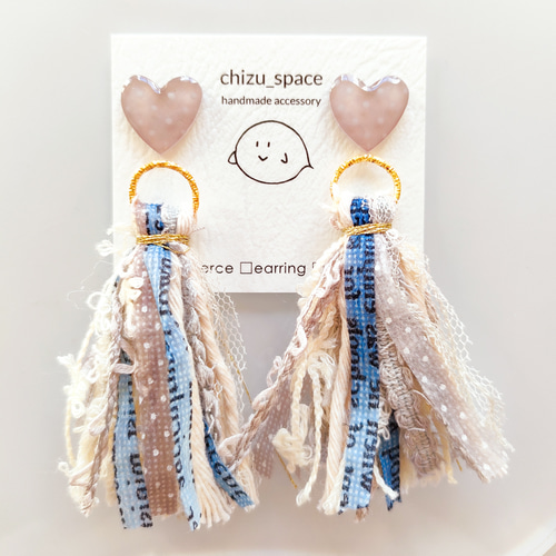 【1227】ハートとタッセルのピアスイヤリング 1227】ハートとタッセルのピアスイヤリング 1227】ハートとタッセルの