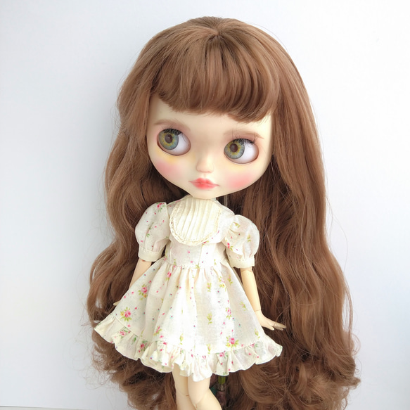 802【ブライス ワンピース】花柄のクラシカルワンピース ・ピンク