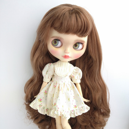 802【ブライス ワンピース】花柄のクラシカルワンピース ・ピンク