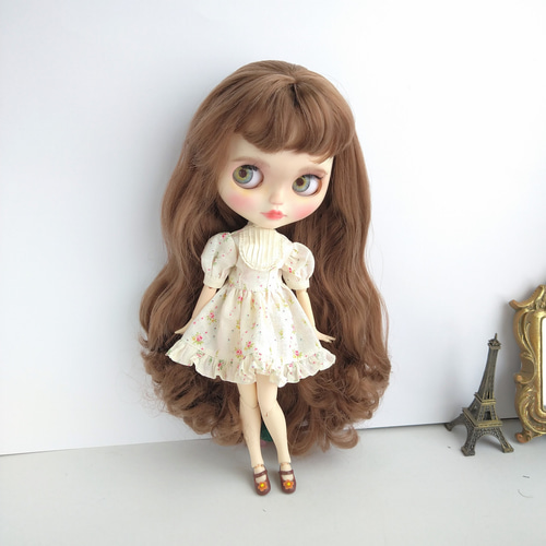 802【ブライス ワンピース】花柄のクラシカルワンピース ・ピンク