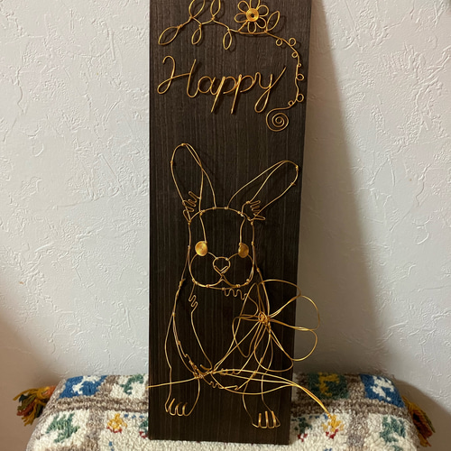 ワイヤーアート ワイヤークラフト ワイヤーオブジェ うさぎ