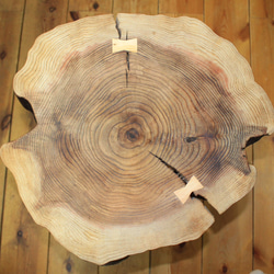 天然木　杉の切り株　アイアンサイドテーブル　飾り棚 3枚目の画像
